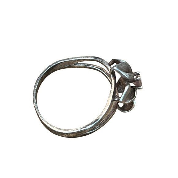 Size 6 Sterling Silver Hawaiian Plumeria Flower Ring Light Pink CZ 1.9 g Dainty - Picture 6 of 8